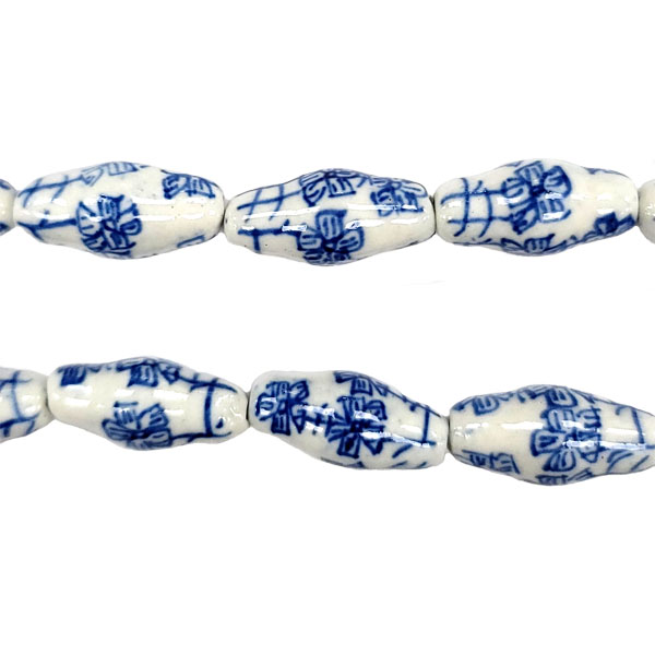 PORCELAIN DIAMOND 9X19MM WHITE AND BLUE